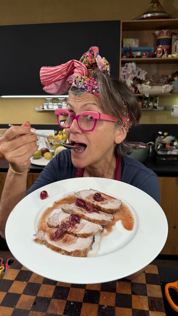 Lonza di maiale con salsa di ciliegie