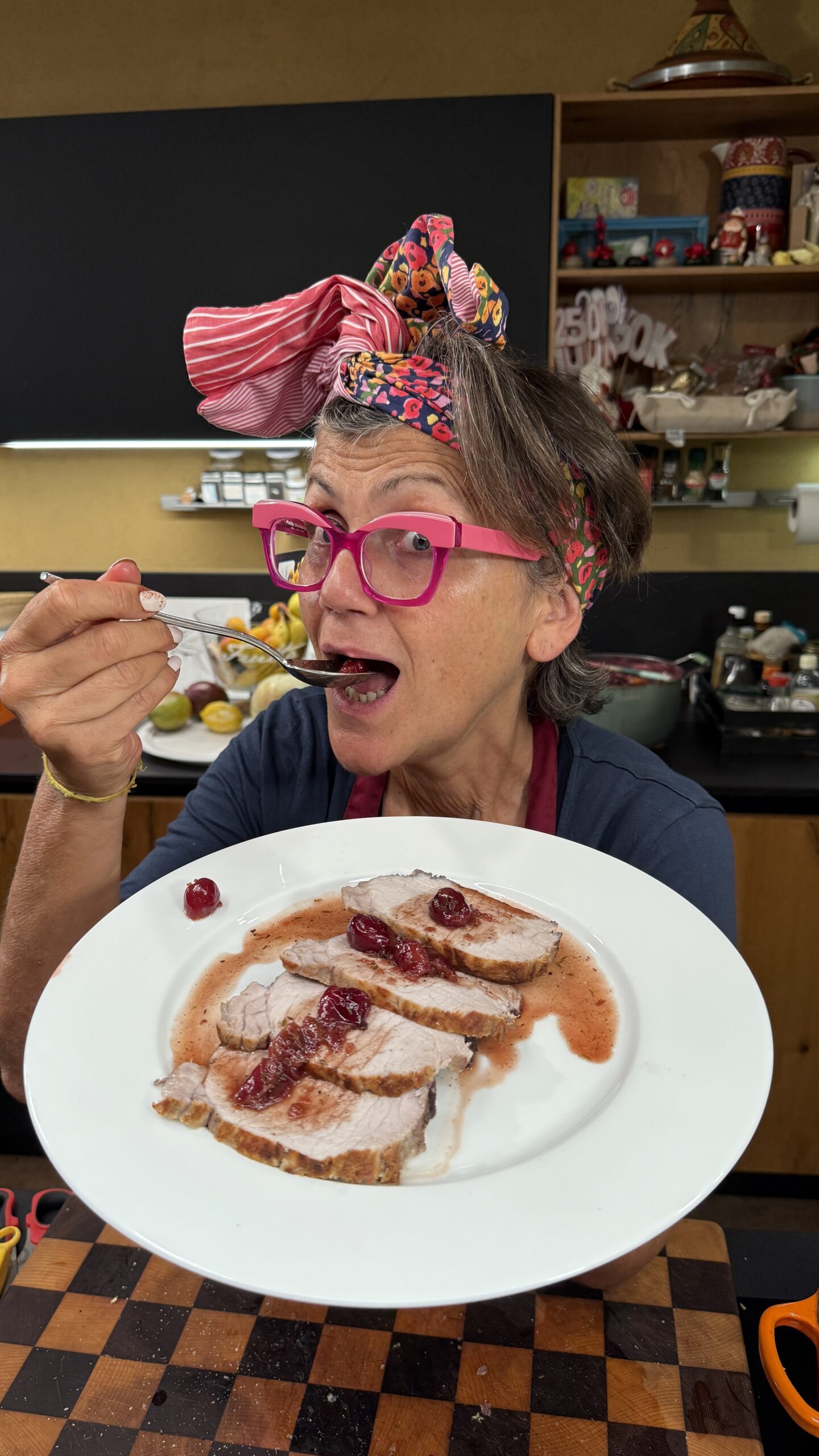 Lonza di maiale con salsa di ciliegie